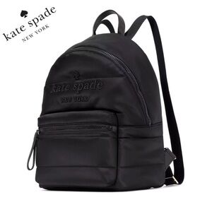 NWT KATE SPADE‎ Ella Large Backpack Puffy Casual Quilted Nylon in Black